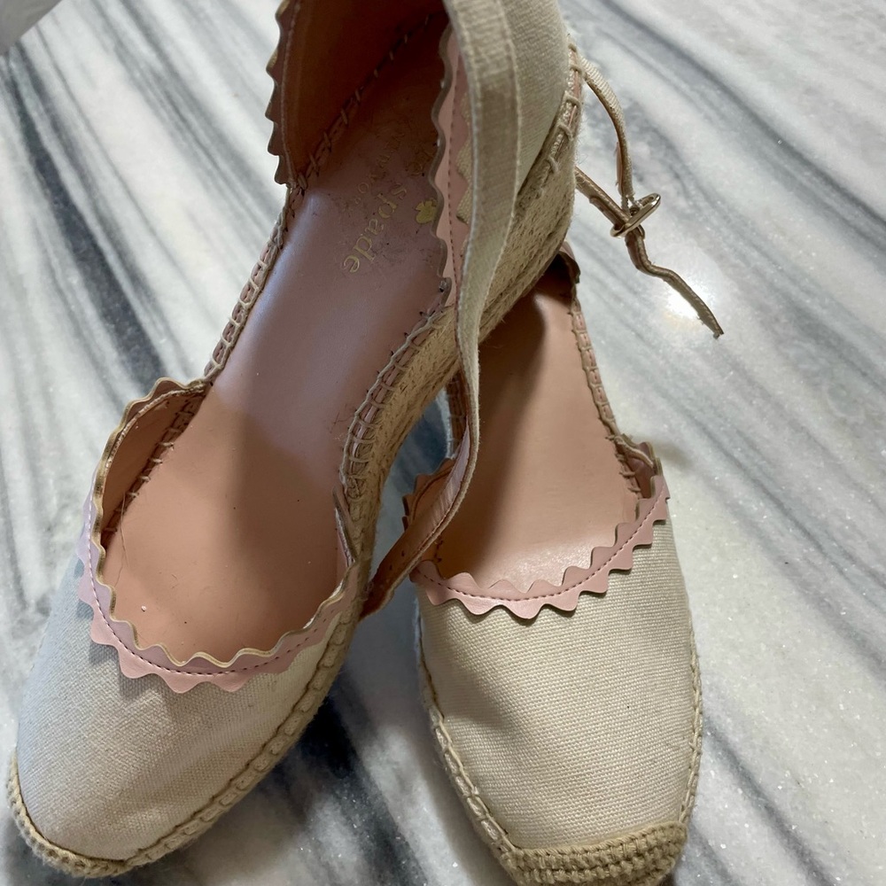 Kate Spade Cream and Pink Espadrilles